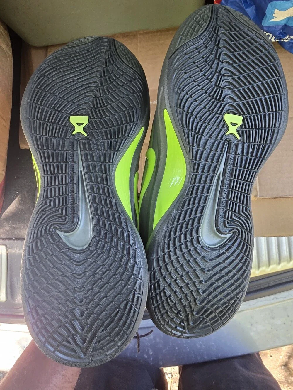 Brand New Aja Wilson Nike Men's Size 9 Gray Sneakers with Neon Yellow No Box